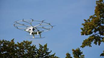 Der Volocopter flog am 14. September über Stuttgart-Untertürkheim.