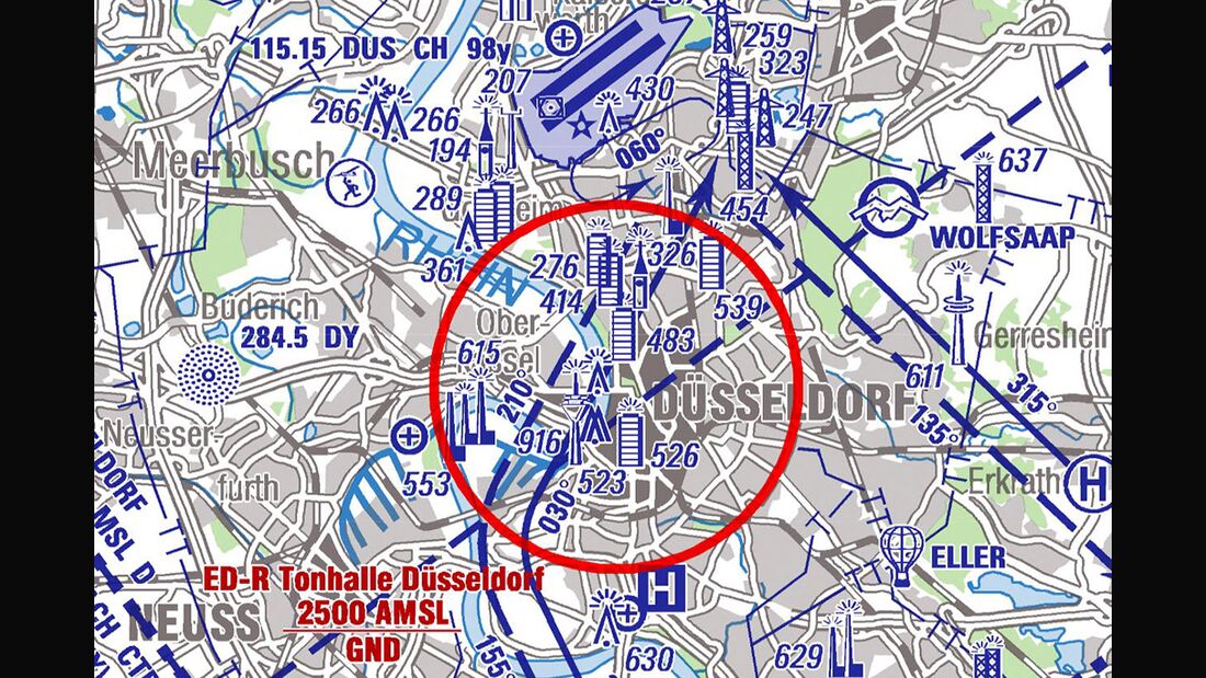 Flugbeschränkungsgebiet über Düsseldorf